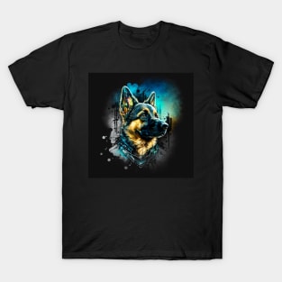 German Shepard Puppy doggy dog Sci-fi T-Shirt